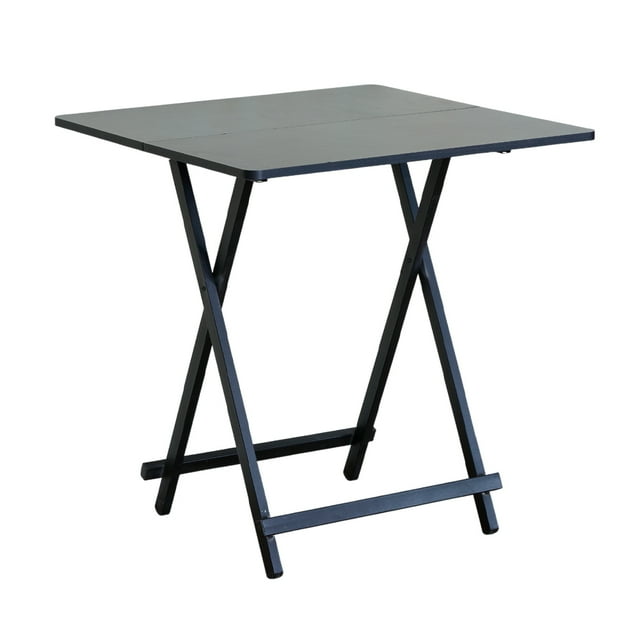 Ilios Innova | Mesa Plegable Multifuncional Portátil Negra, Ideal como Escritorio, Mesa Auxiliar, de Comedor o para Picnic, con Estructura de Metal y Superficie de MDF.
