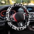 thumbnail image 3 of Uorisanigo Cow Print Car Wheel Cover for Women Fashion Steering Wheel Cover Fuzzy Car Steering Wheel Protector 15 Inches Replacement Car Wheel Covers Flannel Car Decor Gift for Holiday, 3 of 8