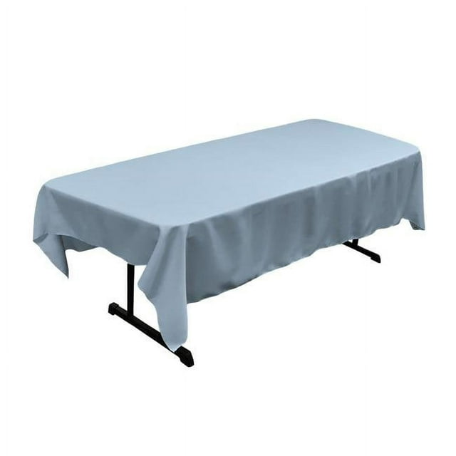 LA Linen TCpop60x90-BlueLightP18 Polyester Poplin Rectangular Tablecloth, Blue light - 60 x 90 in.