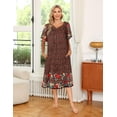 thumbnail image 2 of Ekouaer Womens Nightgown Short Sleeve House Dress with Pockets-Floral Print Mumu Dress, 2 of 6
