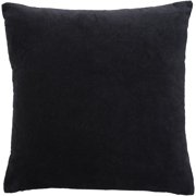 Mina Victory Sofia Solid Velvet Reversible 20 x 20 Indoor Throw Pillow Black