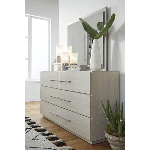 Modus Furniture Solid Wood Dresser 8-Drawer Kentfield - Black Drifted Oak