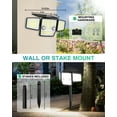 thumbnail image 5 of HAARAY Solar Motion Sensor Lights Outdoor with Ground Stake, 3-Head Adjustable 2500LM 236 LED Solar Wall Security Flood Lights IP65 Waterproof for Outside Porch Backyard Patio Garage, 2 Pack, 5 of 11
