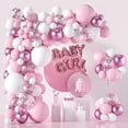 thumbnail image 1 of Conjunto de corona de globo rosa, arco de globo rosa relleno, diferentes tamaños, globo de látex, decoración de fiesta de cumpleaños de princesa de boda, 1 of 7
