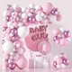 thumbnail image 1 of Conjunto de corona de globo rosa, arco de globo rosa relleno, diferentes tamaños, globo de látex, decoración de fiesta de cumpleaños de princesa de boda, 1 of 7