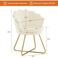 thumbnail image 2 of NALYL Chair with Back, Upholstered Accent Chair for Living Room, Makeup Chair for Bedroom Sherpa ArmChairs Home Office Desk Chair with Gold Metal Legs (Sherpa-white), 2 of 8