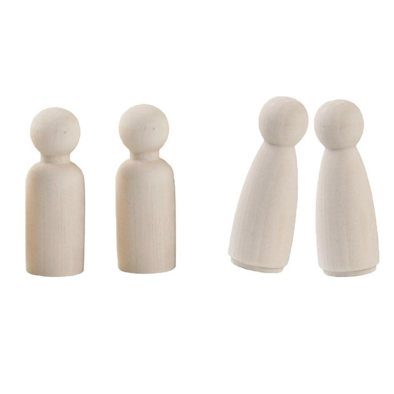 10 Pack of 3 Wooden Peg Dolls-Unfinished (5 Male & 5 Female ) NEW