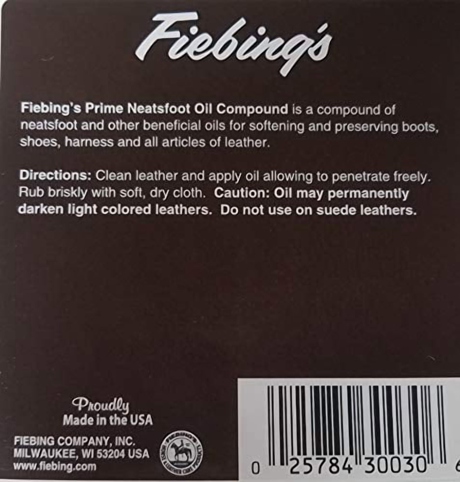 Fiebing's Prime Neatsfoot Oil Compound - Waterproof Leather Care — Home & Garage Storage, Stackable Design