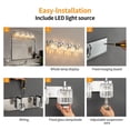 thumbnail image 4 of ZHLWIN Modern Crystal Bathroom Vanity Light, 4 Lights Chrome Modern Crystal Wall Lamp Bathroom, Modern Crystal Vanity Lighting, 4 of 6