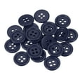 thumbnail image 1 of Uxcell 22 Pcs Botón de Resina Azul Marino, Botones de Costura Redondos de 4 Agujeros de 3/5 Pulgadas (15mm), Botón de Base Plana de Tamaño Pequeño para Hacer Manualidades de Ropa, 1 of 7