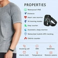thumbnail image 4 of Montre de Sport Intelligente Bluetooth, Montre D\'entraînement Physique Hommes Femmes, Trackers d'Activité, Réglages Multilingues, Disponible pour iOS et Android, Noir, 4 of 5