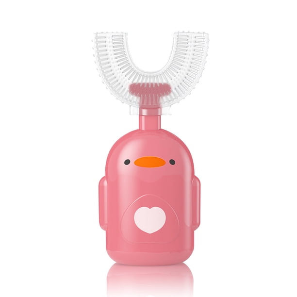 Cepillo de dientes para niños Yuarrent forma de U blanqueador 360 grados plástico Rosado
