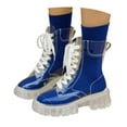 thumbnail image 4 of QHFBli Bottines Courtes pour Femmes, Plateforme Surélevée avec Talon Transparent, Mode Lacets, Bottines en Gelée d'Hiver, 4 of 8