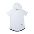 thumbnail image 1 of ZAXARRA Men Hoodie Pullover Short Sleeve Solid Color Sweatshirt Hip Hop Sweater, 1 of 9