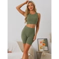 thumbnail image 2 of DARING DIVA Women's Ribbed Knit Tank Top and Biker Shorts Lounge Set Army Green XS, 2 of 6