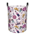 thumbnail image 1 of Balery Wine Cesta de ropa redonda con asas, impermeable, independiente, para ropa, juguetes, dormitorio y familia-Small, 1 of 6