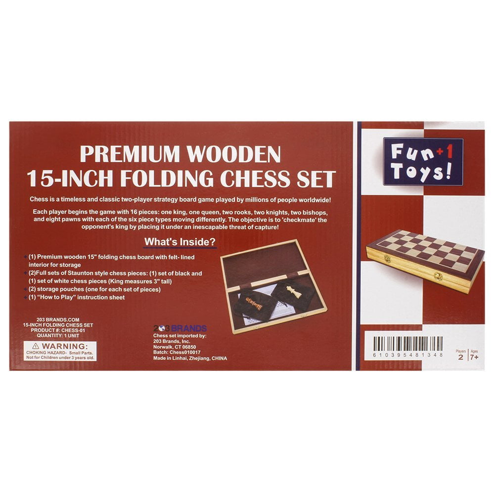 Classic Wooden Chess Set - 15 Folding Wooden Chess Board and Staunton –  203 Brands