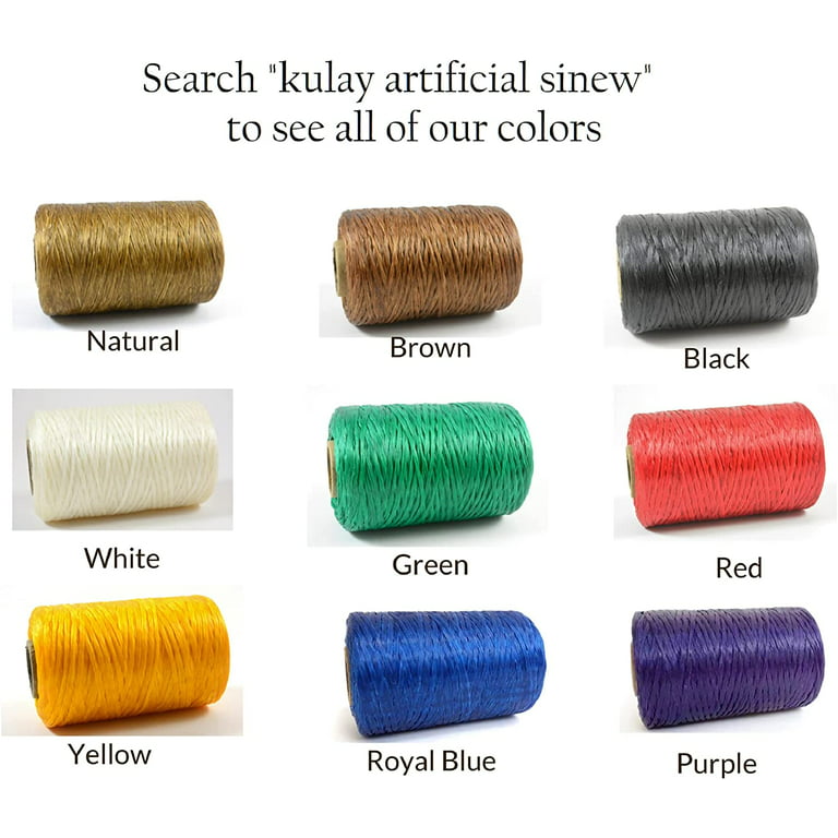 Pack of 4 - Kulay Artificial Deer Sinew Waxed Flat Polyester Thread for  Beading, Leather, Tie-dye Crafts and Sewing, Natural Brown White Black  Sinue