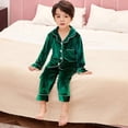thumbnail image 1 of Conjunto de pijamas de terciopelo Coral de Navidad para niños de Año Nuevo, pijamas para niñas, ropa de dormir de manga larga de franela cálida para invierno, ropa de casa para niños, 1 of 4