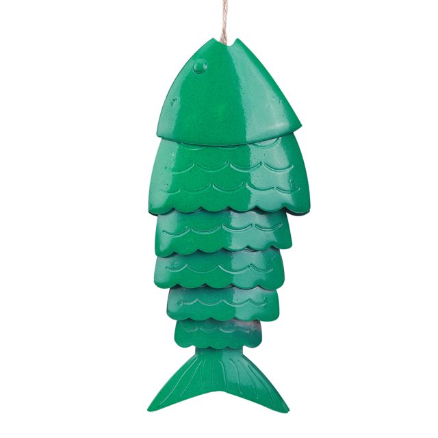 Campana de pescado colgante Vintage decoración colgante de pez Koi de Metal para regalos de jardín al aire libre