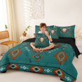 thumbnail image 4 of jejeloiu Vintage Aztec Geometric 7-Piece Twin Bedding Sets Kids,Tribal Boho Bull Skull Bedding Comforter SetFor Men,Reversible, 4 of 7