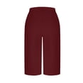 thumbnail image 6 of Tnhcen Women's Solid Color Loose Wide-Leg Cropped Pants Elastic Drawstring Waist Washed Wrinkle Fabric with Pockets S-2XL Multiple Colors Available, 6 of 8
