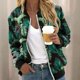 thumbnail image 2 of Chaquetas Para Mujer Abrigos Abrigos Estampado Floral Manga Larga Cremallera Recortada Ligero Cuello Levantado Tops Abrigo Odeerbi ODB145225, 2 of 6