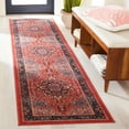 thumbnail image 2 of SAFAVIEH Riviera Ellie Medallion Polyester Machine Washable Runner Rug, Red/Blue, 2'2" x 9', 2 of 8