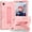 Rose Gold, variant on REQO Tablet case for TCL TAB 8 WiFi 9132X Case, case for TCL TAB 8 LE 9137W 8.0 inch 2023 Shockproof Silicone Hybrid Hard PC Cover with Kickstand
