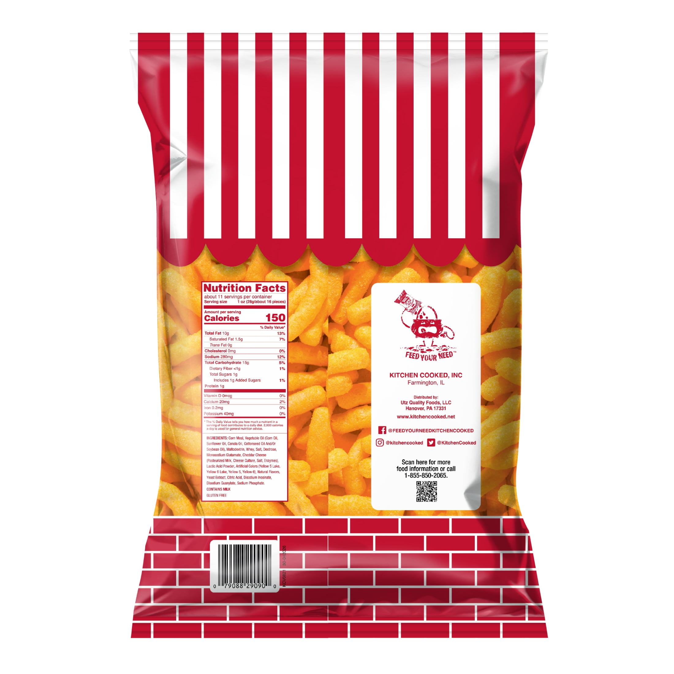Kitchen Cooked Cheese Kettle Curls, Gluten-Free, 10.5 oz Bag