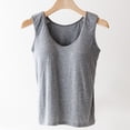 thumbnail image 4 of Conairie Women's Tank Tops Workout with Built in Bra Solid Color Scoop Neck Slim Racerback Yoga Casual Sleeveless Blouses Summer Work Shirts Grey L, 4 of 4
