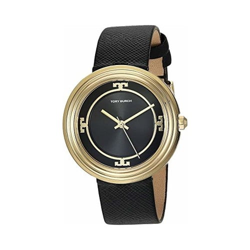TORY BURCH TBW6103 Women's Watch Black Leather Band with Black Dial -  