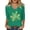 a-Green12157, variant on VNKIDY Womens Green V Neck Three Quarter Sleeve TShirts With Shamrock Graphic Casual Loose Fit Tees For Saint Patricks Day Daily Wear Green XL