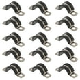 thumbnail image 1 of 15pcs Tube Clamps Rubber Cushioned Stainless Steel Cable Clamp Tube Strap Strap Clamp, 1 of 8