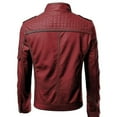 thumbnail image 2 of Chaqueta de cuero de PU con cremallera fresca para hombre Chaqueta de gran tamaño con solapa de motocicleta, 2 of 4