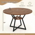 thumbnail image 3 of Costway 47" Round Dining Table for 4 with Storage Shelf, Wooden Tabletop, Metal Base, 3 of 10