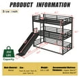 thumbnail image 2 of QJTC Triple Bunk Bed with Slide, Heavy Duty Twin XL Over Twin XL Over Twin XL Metal Three Bunk Bed with Ladder and Guardrail, No Box Spring Needed, 2 of 9