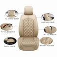 thumbnail image 3 of Front Seat Covers Fit for Nissan Versa 2006-2026, Premium Faux Leather Waterproof Breathable Anti‑Slip Seat Protectors, Beige, 3 of 7