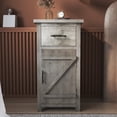 thumbnail image 3 of SYNGAR Gray Nightstand for Bedroom, Farmhouse Side Tables End Table with Drawers and Storage Cabinet For Bed Side Sofa Side, LJ1714, 3 of 9