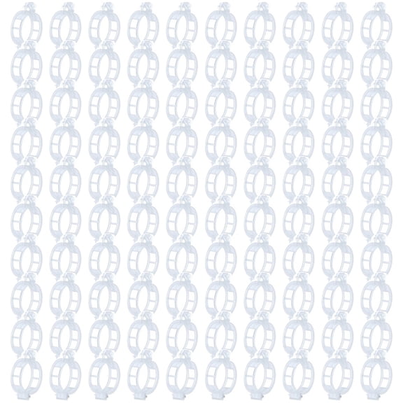 Pack Of 100 Clear Plant Support Clip For Vegetable And Tomato Climbing Plant Growth Plastic Clamp Climbing Aids