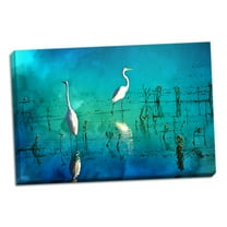 Gango Home Decor Contemporary Wading Herons I by Alan Hausenflock (Ready to Hang); One 36x24in Hand-Stretched Canvas