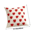 thumbnail image 4 of Cheapark 17.71x17.71 Inches Embroidered Heart Pillow Cover - Soft Washable Fabric for Daily & Holiday Home Sofa Decoration, Romantic Valentine's Day Home Accent, 4 of 6