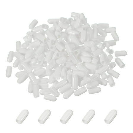 200pcs Pegboard Hooks Protector Rubber End Caps, Peg Board Hook Flexible Prongs End Tips Caps Rack Cover for Pegboard  Dishwasher Hook, White(21mm Long 5mm Inner Dia)