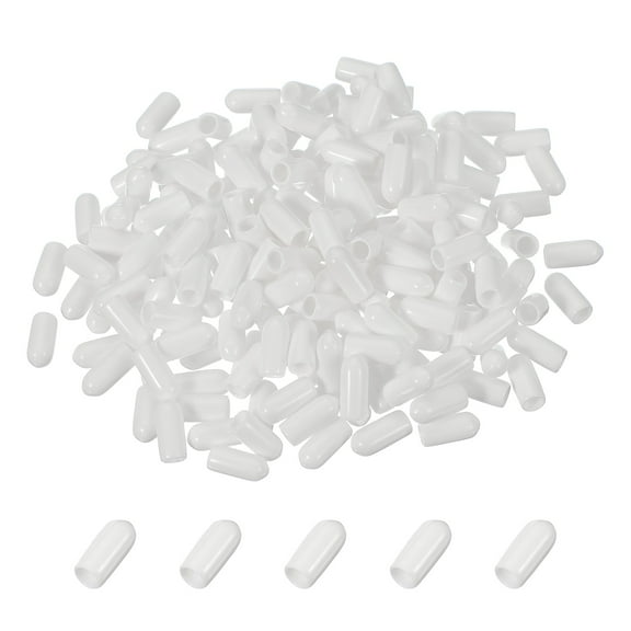 200pcs Pegboard Hooks Protector Rubber End Caps, Peg Board Hook Flexible Prongs End Tips Caps Rack Cover for Pegboard  Dishwasher Hook, White(21mm Long 5mm Inner Dia)