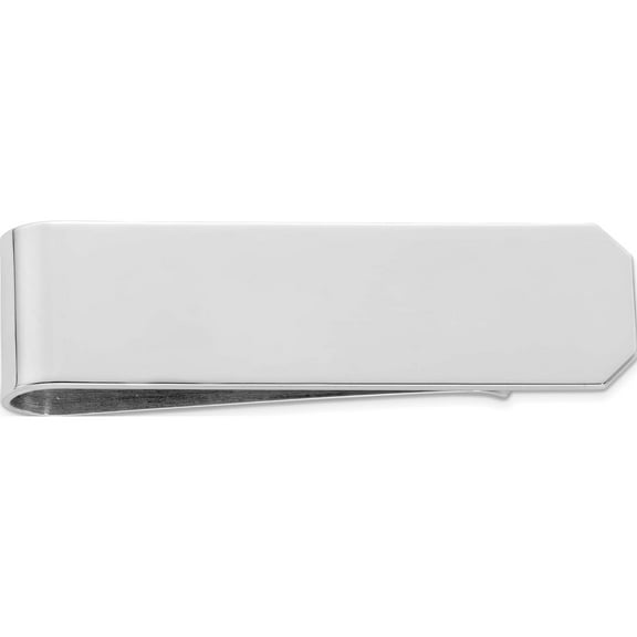 Sterling Silver Rhodium Plated Money Clip (51 X 14) Made In United States qq505