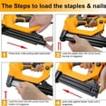 thumbnail image 6 of 2-in-1 Electric Brad Nailer/Stapler 19/32-Inch to 1-1/4 Inch Staple Gun Power Adjustable Nail Gun with 2000Pcs Brad Nails& Staples for Home Upholstery and Woodworking, 6 of 6