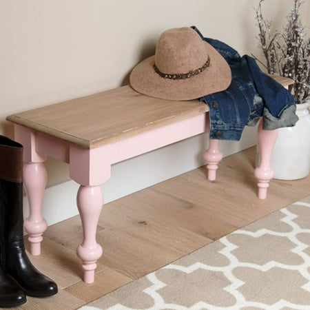 - Kate and Laurel Sophia Rustic Wood Top Bench