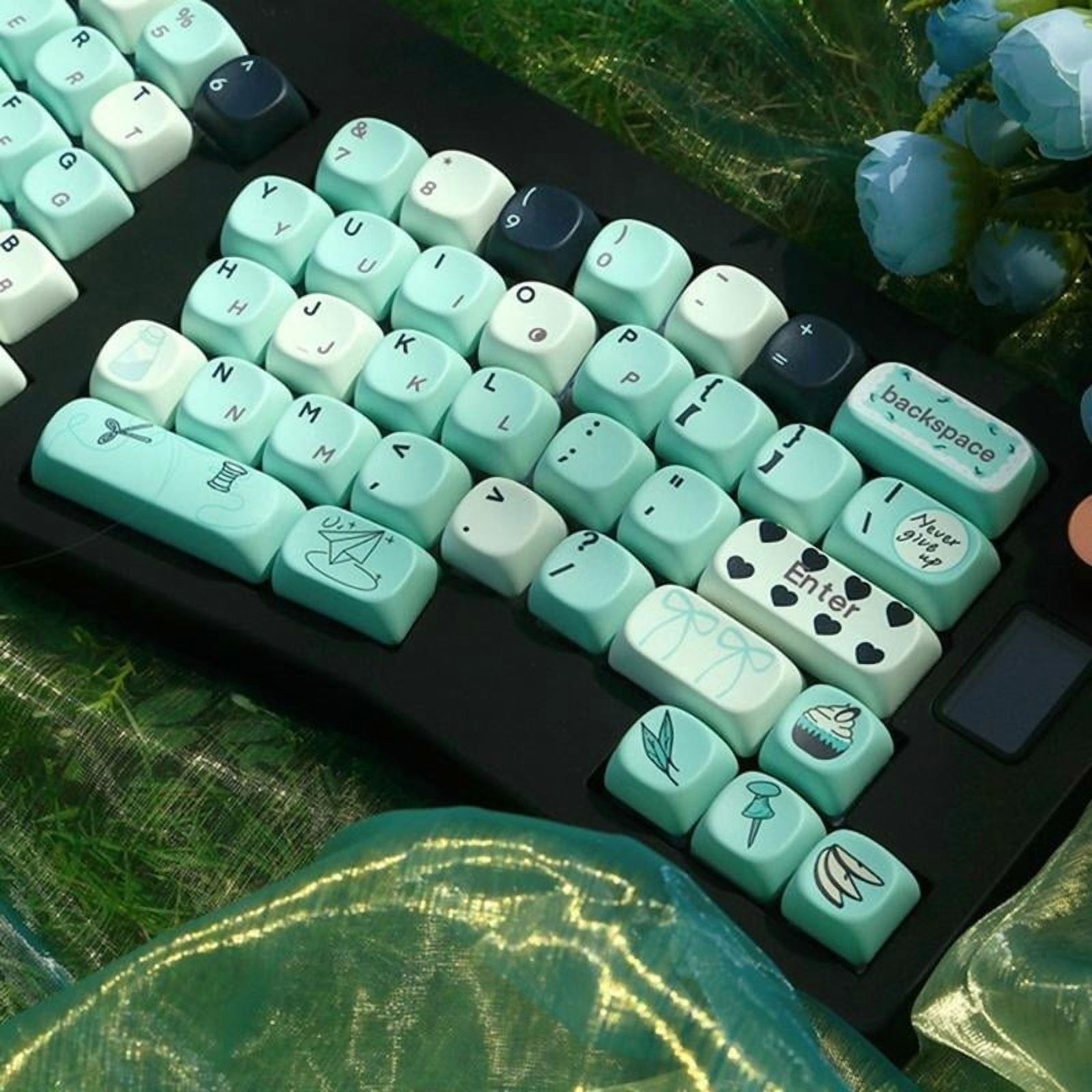 131 Keys PBT MOA Profile Keycaps Set Fantasy Summer Theme for GMK67 81 87 104 108 Mechanical Keyboards