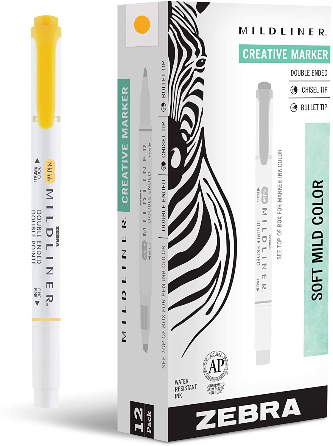 Zebra Pen Mildliner, Double Ended Highlighter, Broad and Fine Tips