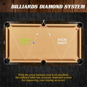 7.5 ft Billiard Pool Table with Cue Rack, Dartboard, and Game Accessories, Tan, by Barrington Billiards